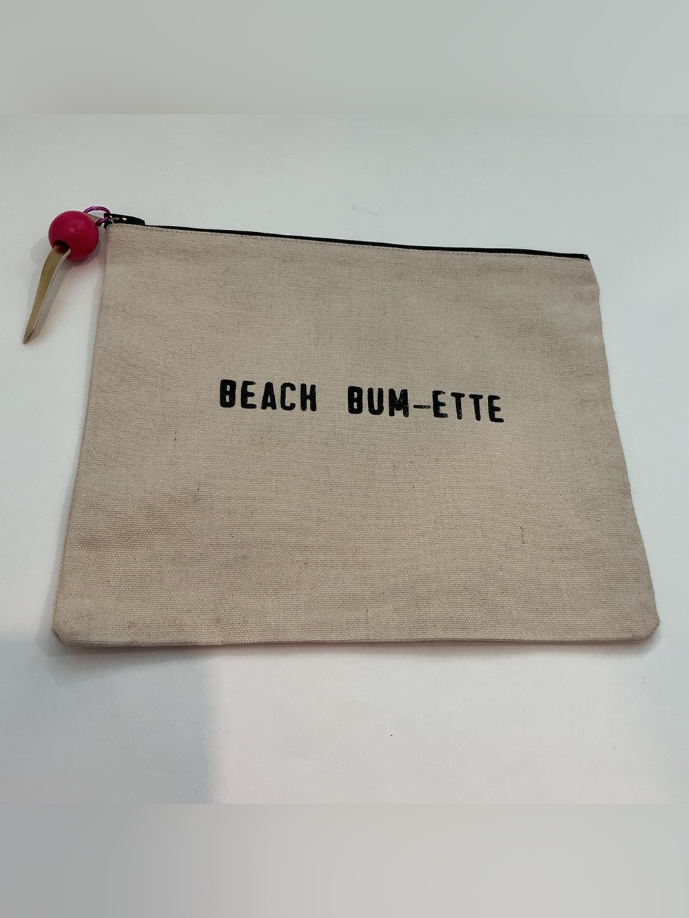 MARCIA MADE IT Beach Bum-Ette Canvas Zip Pouch - Natural
